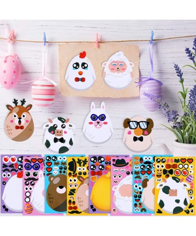 24 Sheet Easter Make Your Own Stickers Decorative for Kids Animal Festival Sticker Mix and Match Bunny Chicken Cow Sheep Stic...