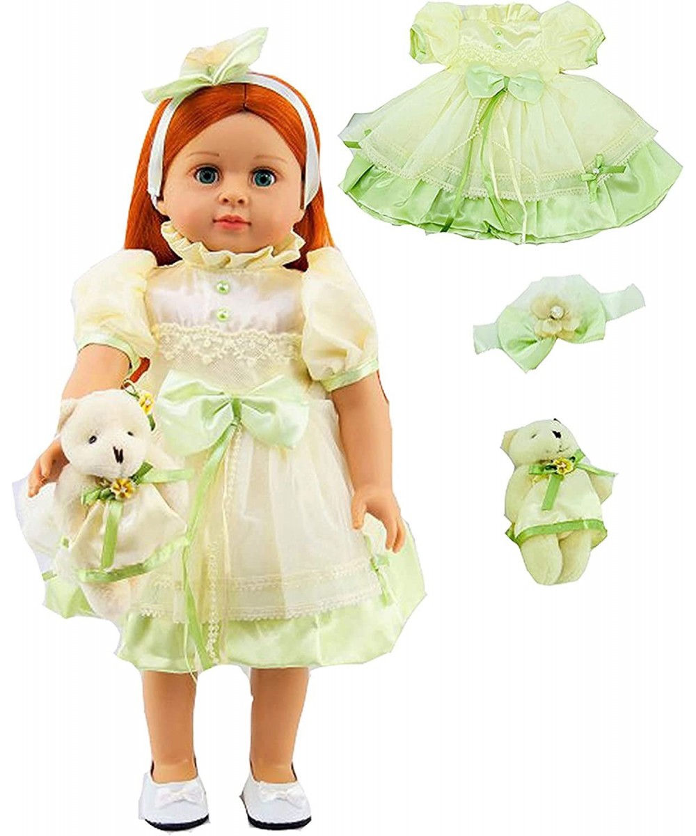 Yellow Silk Dress with Bear Made to fit 18 inch Dolls $26.71 Doll Accessories