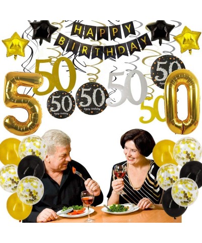 50th Birthday Decorations for Men Women 50th Birthday Party Decor 50 Years Old Birthday Decorations Balloons Over The Hill Pa...