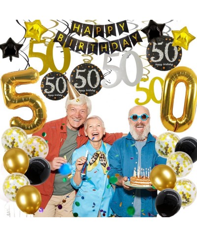 50th Birthday Decorations for Men Women 50th Birthday Party Decor 50 Years Old Birthday Decorations Balloons Over The Hill Pa...