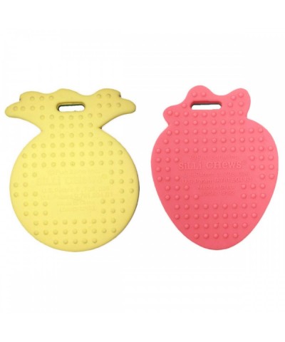 Fruit Teethers for Babies BPA Free - Silicone Pineapple and Strawberry Baby Teether Toys 2" Teething Gift Set $17.98 Baby Tee...