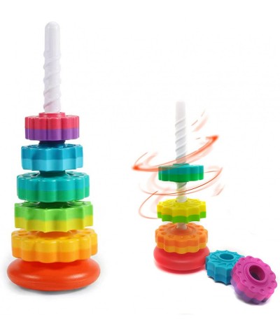 (1 PCS Spinning Stacking Toys Spin Toys for Toddlers 1-3 Strong ABS Plastic Rainbow Spin Tower Autism Spin Stack Toys Suitabl...