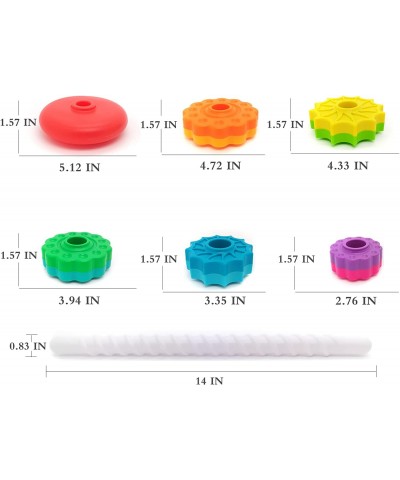 (1 PCS Spinning Stacking Toys Spin Toys for Toddlers 1-3 Strong ABS Plastic Rainbow Spin Tower Autism Spin Stack Toys Suitabl...