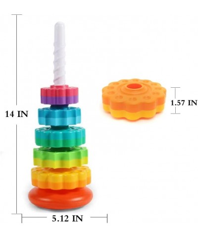 (1 PCS Spinning Stacking Toys Spin Toys for Toddlers 1-3 Strong ABS Plastic Rainbow Spin Tower Autism Spin Stack Toys Suitabl...