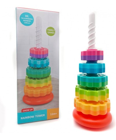 (1 PCS Spinning Stacking Toys Spin Toys for Toddlers 1-3 Strong ABS Plastic Rainbow Spin Tower Autism Spin Stack Toys Suitabl...