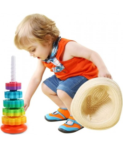 (1 PCS Spinning Stacking Toys Spin Toys for Toddlers 1-3 Strong ABS Plastic Rainbow Spin Tower Autism Spin Stack Toys Suitabl...