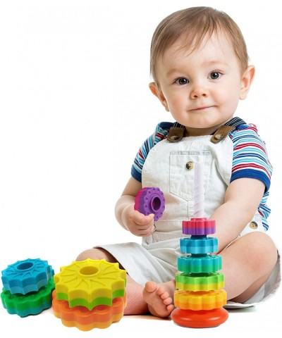 (1 PCS Spinning Stacking Toys Spin Toys for Toddlers 1-3 Strong ABS Plastic Rainbow Spin Tower Autism Spin Stack Toys Suitabl...