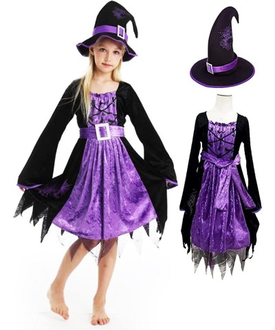 Halloween Witch Costume For Girl Fairytale Witch Costume for Girls Halloween Witch Dress Black/Purple Cosplay Costume $17.39 ...