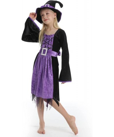 Halloween Witch Costume For Girl Fairytale Witch Costume for Girls Halloween Witch Dress Black/Purple Cosplay Costume $17.39 ...