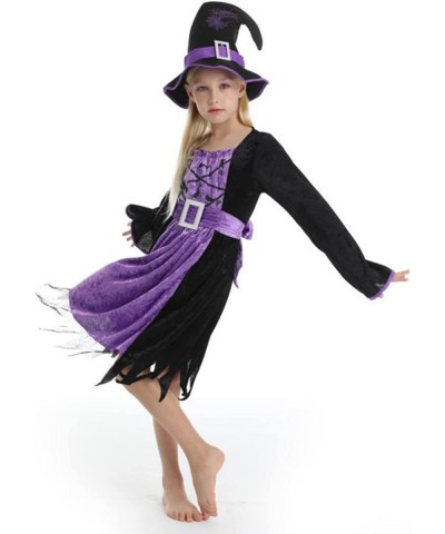 Halloween Witch Costume For Girl Fairytale Witch Costume for Girls Halloween Witch Dress Black/Purple Cosplay Costume $17.39 ...