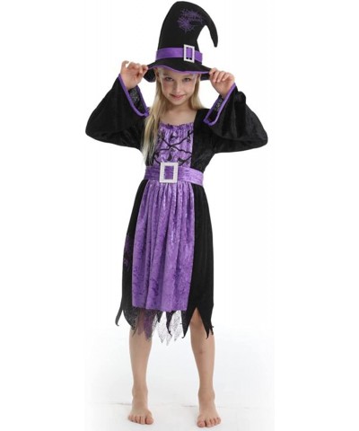 Halloween Witch Costume For Girl Fairytale Witch Costume for Girls Halloween Witch Dress Black/Purple Cosplay Costume $17.39 ...