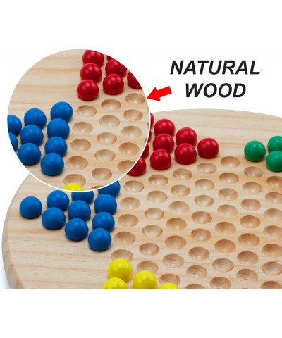 GSE 11.5" Natural Wood Chinese Checkers Board Game Set with 66 Colorful Wooden Marbles Classic Strategy Family Board Game for...