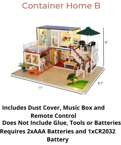 DIY Miniature Dollhouse Kit Container Home B - Miniature House Kit - Tiny House Building Kit With Dust Cover Music Box - DIY ...