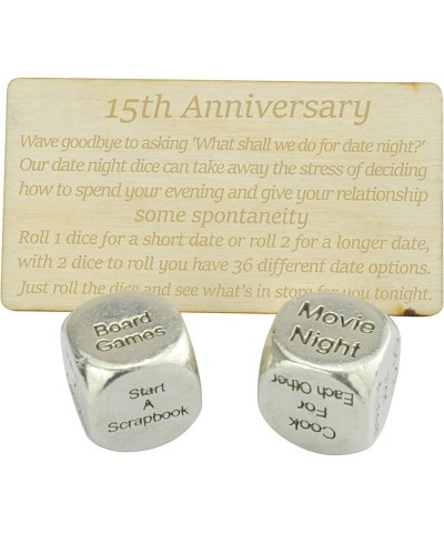 15 Year Anniversary Metal Date Night Dice - Create a Unique 15th Anniversary Date Night $29.24 Game Accessories