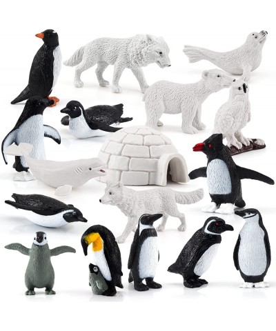 17PCS Arctic Penguin Figurines Toy Playset Realistic Antarctica Figurine Winter Habitat Adventure Toys Early Educational Toys...