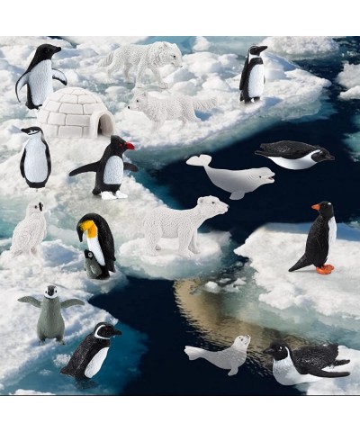 17PCS Arctic Penguin Figurines Toy Playset Realistic Antarctica Figurine Winter Habitat Adventure Toys Early Educational Toys...