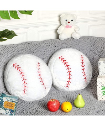 2 Pcs Sports Pillow Fluffy Soft Throw Pillow Cute Shaped Sports Decor Round Plush Pillow Sport Theme Cushion Stuffed Pillow f...