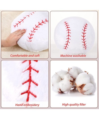 2 Pcs Sports Pillow Fluffy Soft Throw Pillow Cute Shaped Sports Decor Round Plush Pillow Sport Theme Cushion Stuffed Pillow f...