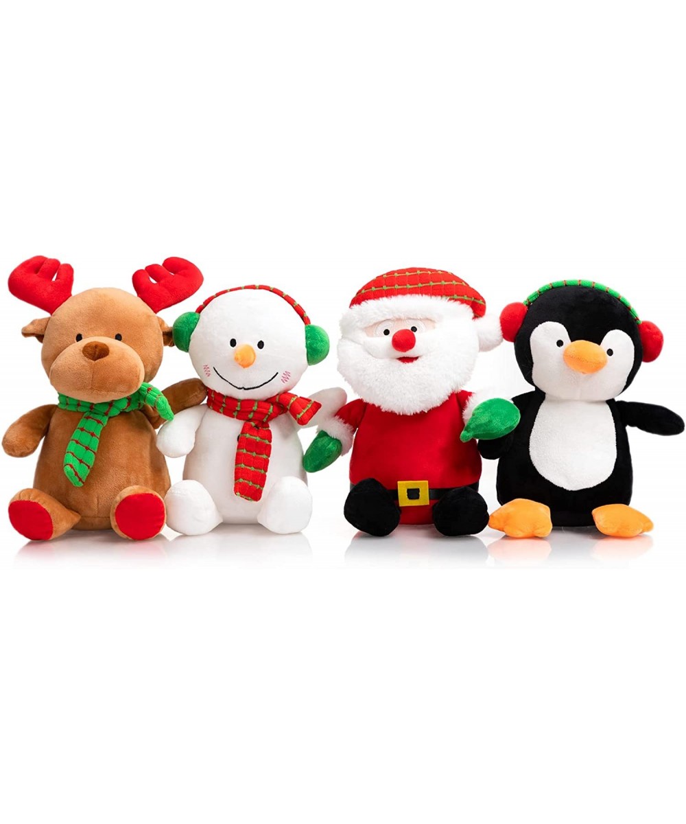 4PCS Christmas Plush Toy Set Santa Clause Reindeer Snowman and Penguin Santa Stuffed Animal Dolls Gifts for Kids 10inch $60.4...