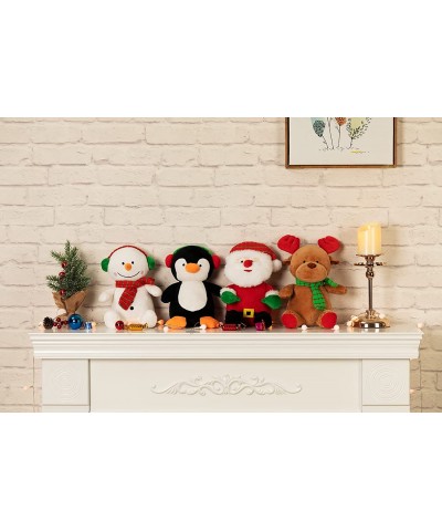 4PCS Christmas Plush Toy Set Santa Clause Reindeer Snowman and Penguin Santa Stuffed Animal Dolls Gifts for Kids 10inch $60.4...