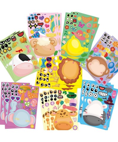 Thanksgiving Stickers for Kids Thanksgiving Craft for Kids Make A Face Animal Stickers 40PCS Make Your Own Stickers Sheets Bi...