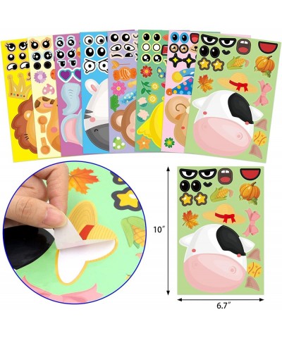 Thanksgiving Stickers for Kids Thanksgiving Craft for Kids Make A Face Animal Stickers 40PCS Make Your Own Stickers Sheets Bi...