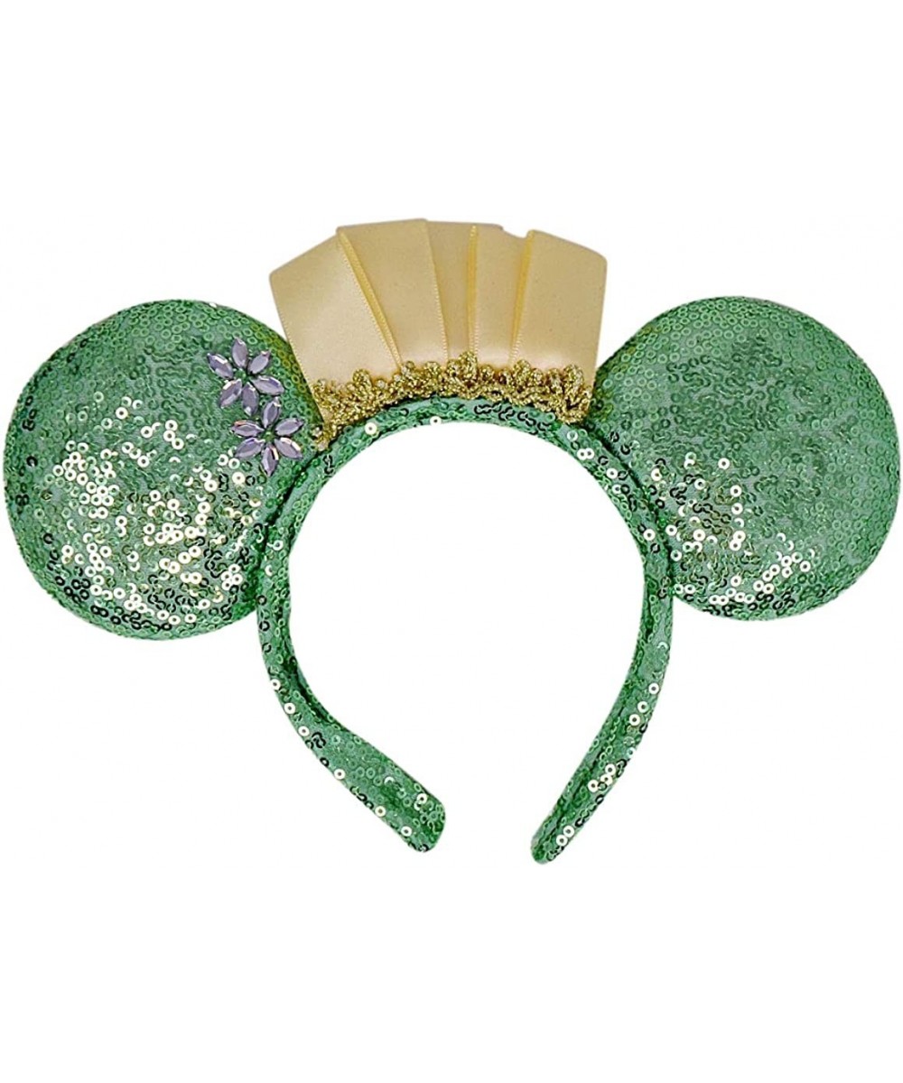 Sequin Mouse Ears Mint Headband with Crown Vacation Birthday and Party Accessory $17.69 Kids' Dress-Up Accessories