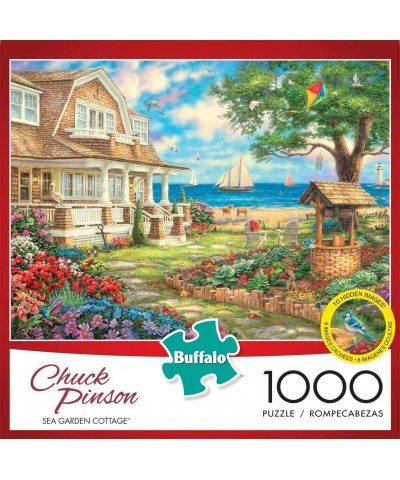 Sea Garden Cottage - 1000 Piece Jigsaw Puzzle with Hidden Images $25.82 Jigsaw Puzzles