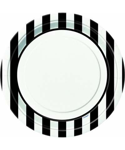 Stripes Round Dinner Paper Plates 9 Midnight Black $15.18 Kids' Party Tableware