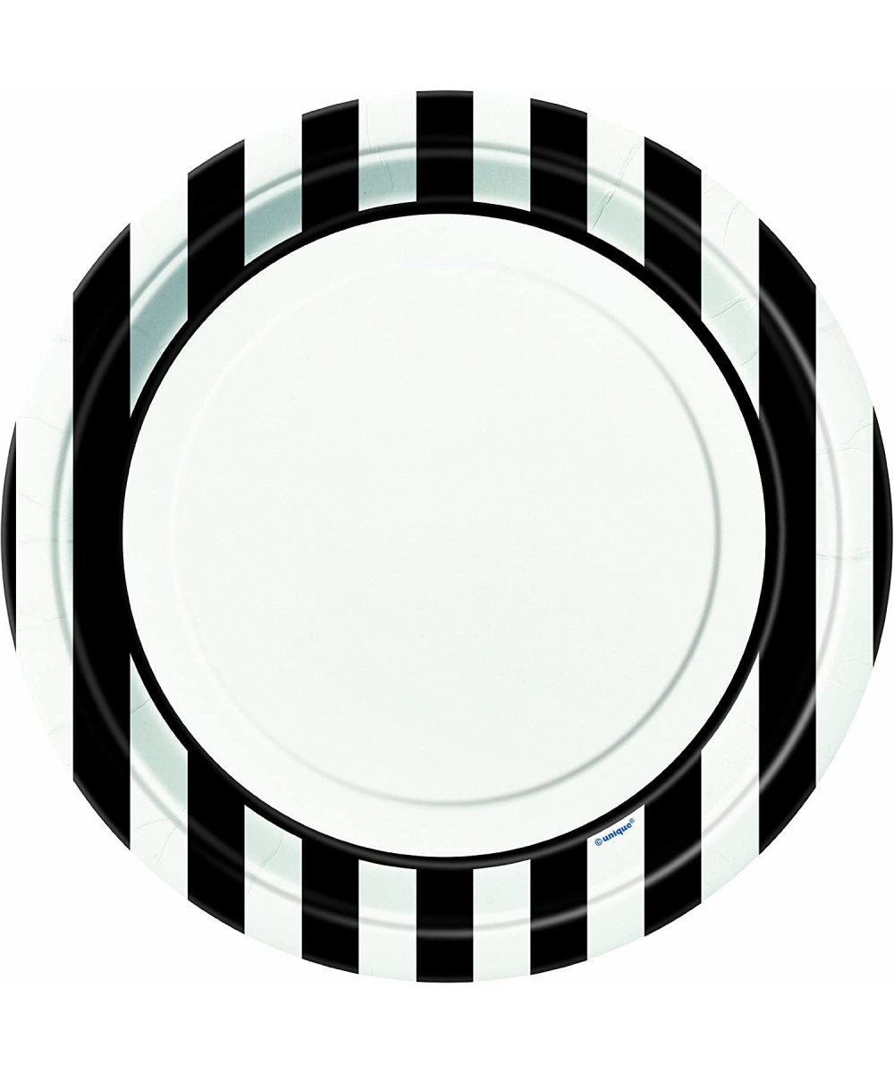 Stripes Round Dinner Paper Plates 9 Midnight Black $15.18 Kids' Party Tableware