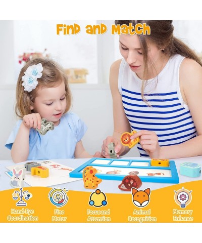 Animal Matching Board Game Educational Montessori Toys Include Lacing Beads & Double Functional Erase Writing Board Fun Anima...