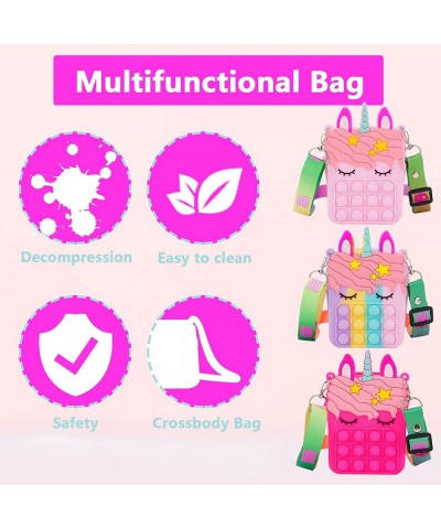 Pop It Bags for Girls Pop Fidget Shoulder Bag Pop It Purse Children's Stress Relief Fidget Toys Pop Fidget Messenger Bag Chri...