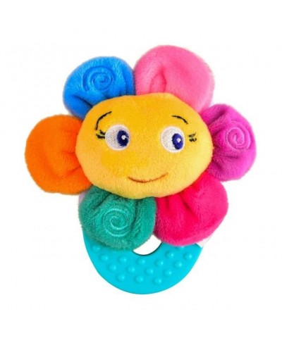 Flower Teether for Babies 0-2.5 yrs Baby Chew toys Easy to hold Wrist Teethers for babies Natural Organic Freezer Safe Teethe...