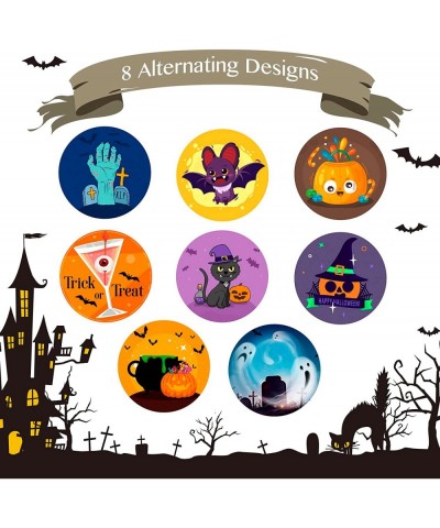 500 Pieces Halloween Character Stickers Round Self Adhesive Scary Labels Roll for Kids Halloween Party Favor Supplies Treat G...