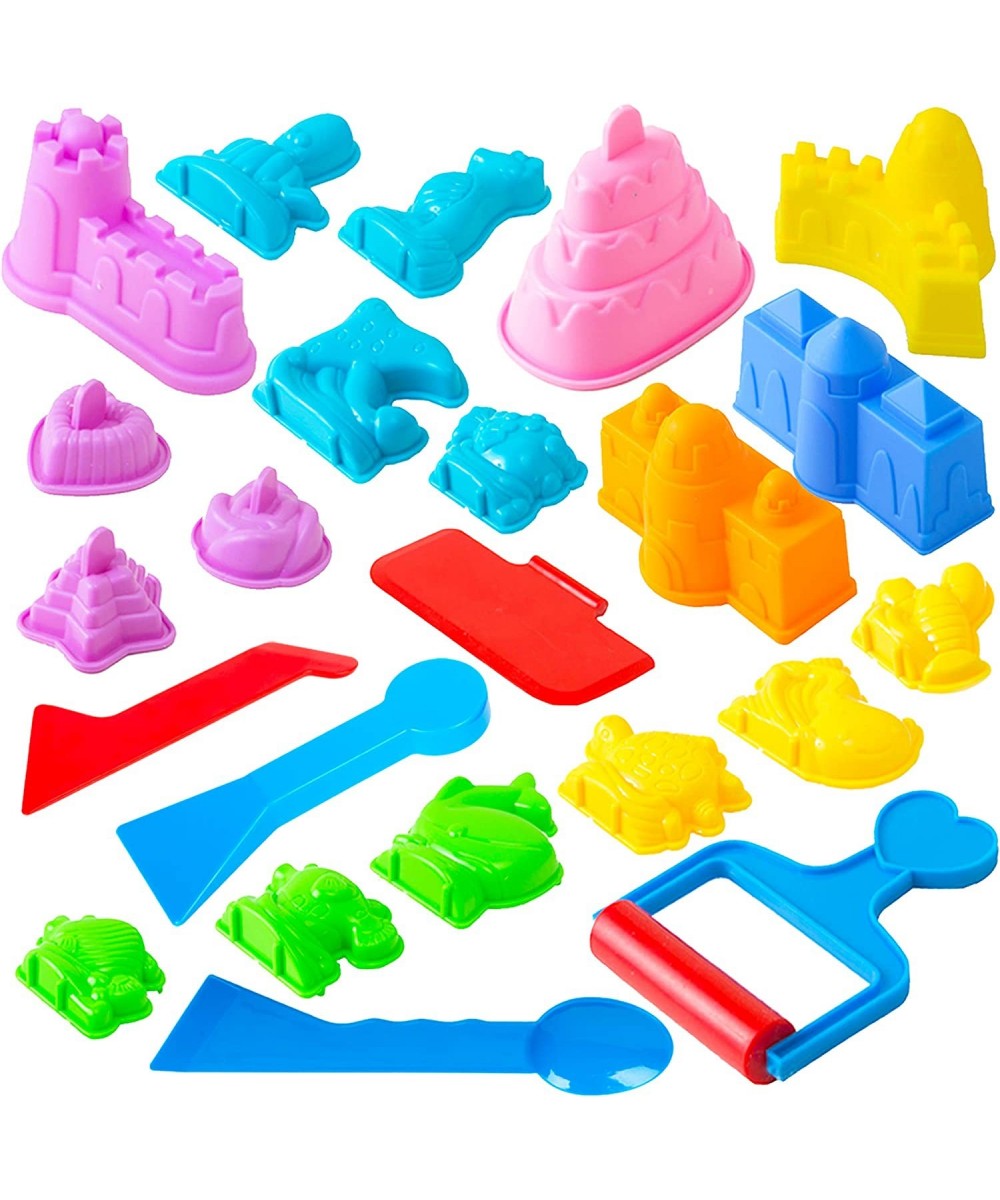 Sand Molds Beach Toys for Kids - 23pk Sand Castle Building Kit Sandbox Toys for Toddlers Compatible with Any Molding Clay and...