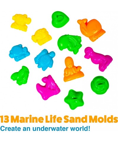 Sand Molds Beach Toys for Kids - 23pk Sand Castle Building Kit Sandbox Toys for Toddlers Compatible with Any Molding Clay and...