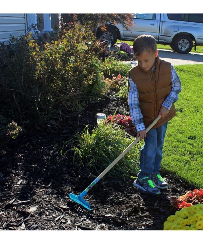 1245 Little Diggers Child Safe Tool Kids Children's Garden Rake Blue $23.52 Toy Gardening Equipment