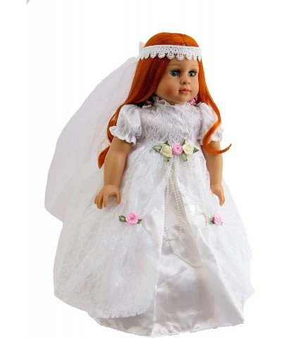 Bride Lace Wedding Dress with Roses and Pearls Made to fit 18 inch Dolls $29.08 Doll Accessories