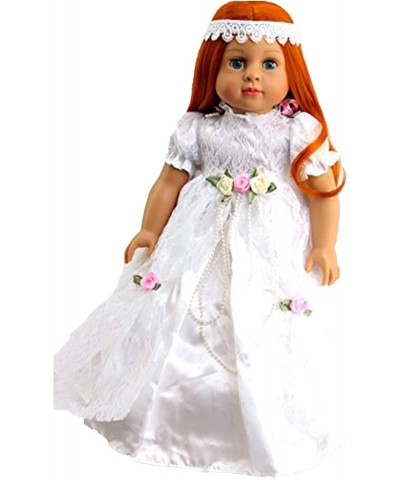 Bride Lace Wedding Dress with Roses and Pearls Made to fit 18 inch Dolls $29.08 Doll Accessories