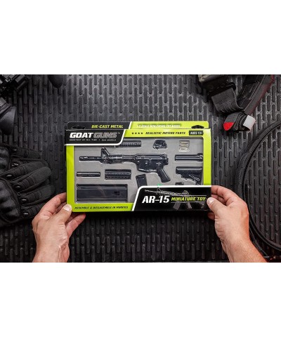 GoatGuns Miniature AR 15 Model Black | 1:3 Scale Diecast Metal Build Kit $69.10 Toy Building Sets