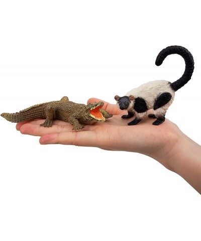 11PCS Madagascar Jungle Animals Figurines Toy with Meerkat Lemur Chameleon Crocodile-Jungle Forest Zoo Animal Figures Set Chr...