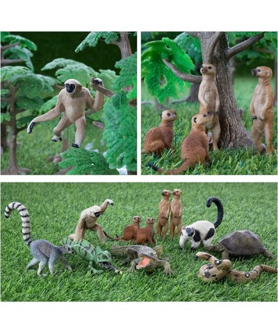 11PCS Madagascar Jungle Animals Figurines Toy with Meerkat Lemur Chameleon Crocodile-Jungle Forest Zoo Animal Figures Set Chr...