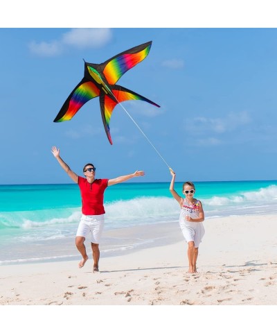 Giant Rainbow Delta Kite | Bird Kite for Kids Ages 4-8-12 - Large Rainbow Beach Kite for Adults - Stunt Kite for Kids - Easy ...