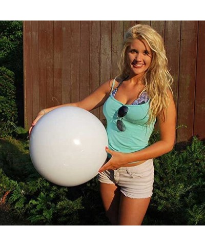 24-Inch Deflated Size Solid White Beach Ball - Inflatable to 18-Inches Diameter $15.84 Toy Sports Products