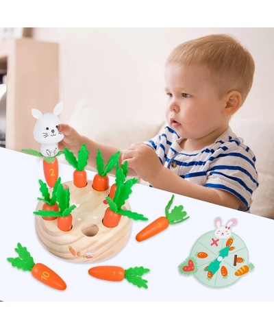 Wooden Toys for Toddlers Montessori for Toddler Carrot Harvest Game Developmental Shape Sorting Matching Puzzle Game for 3 Ye...