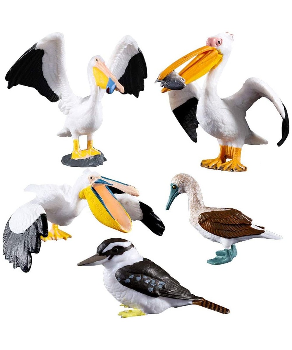 Bird Toys - 5pcs Realistic Birds Animal Figurines Toy Set - Includes Ostrich Kingfisher Pelican - Educational Learning Toys B...