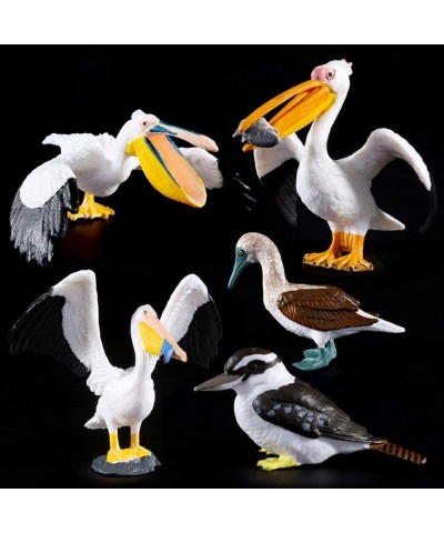 Bird Toys - 5pcs Realistic Birds Animal Figurines Toy Set - Includes Ostrich Kingfisher Pelican - Educational Learning Toys B...