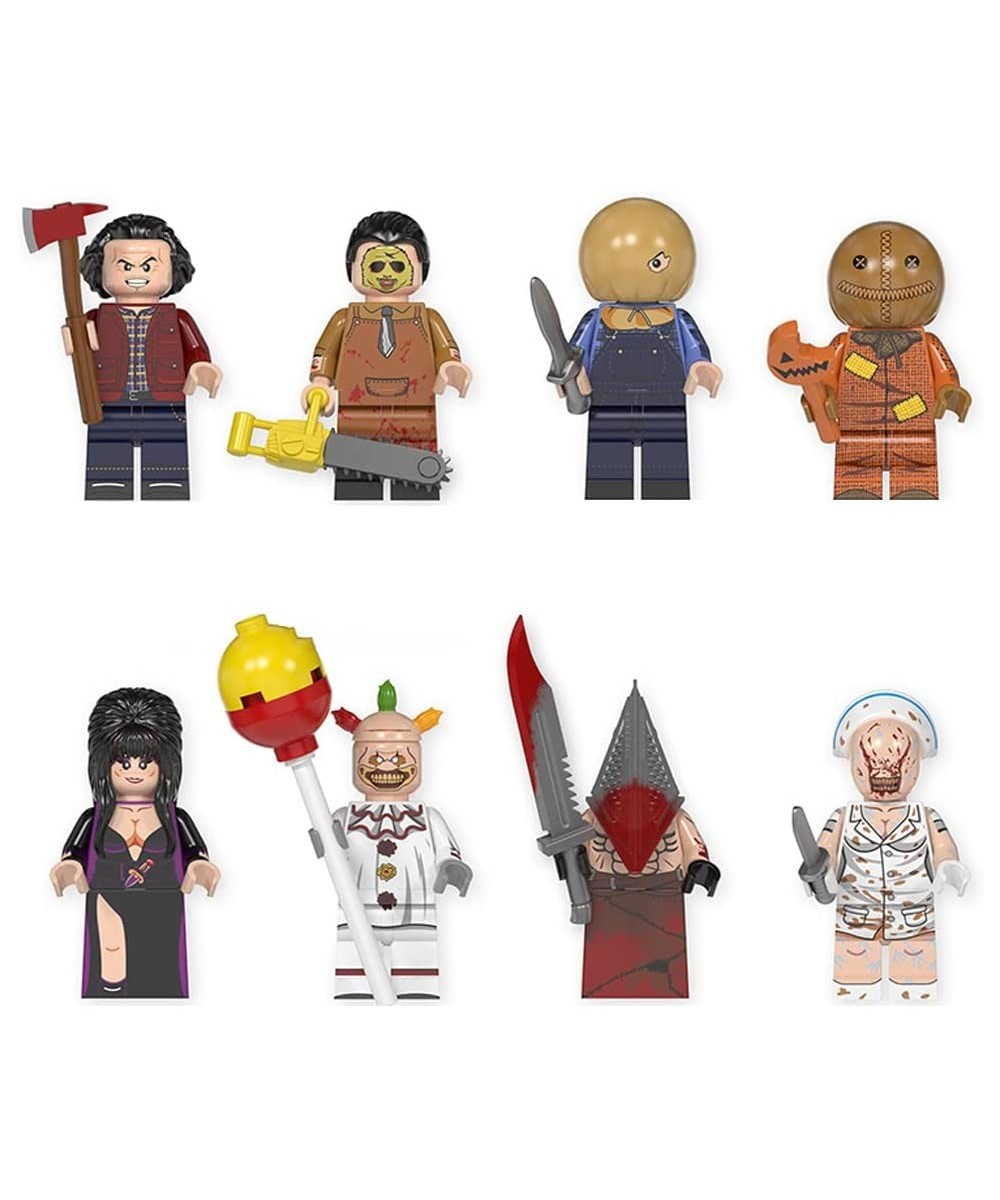 8 Pcs Horror Action Figures Toys Custom Sets Movie Character Minifigures Building Blocks Halloween Easter Gifts for Boys Girl...