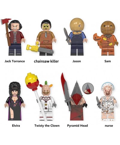 8 Pcs Horror Action Figures Toys Custom Sets Movie Character Minifigures Building Blocks Halloween Easter Gifts for Boys Girl...