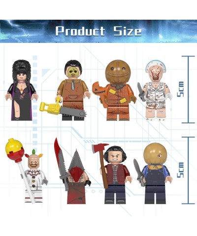 8 Pcs Horror Action Figures Toys Custom Sets Movie Character Minifigures Building Blocks Halloween Easter Gifts for Boys Girl...